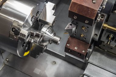 Cnc Torna veya şekil parçaları metal koni iplik kesme dönüm makine. Merhaba-teknoloji üretim süreci.