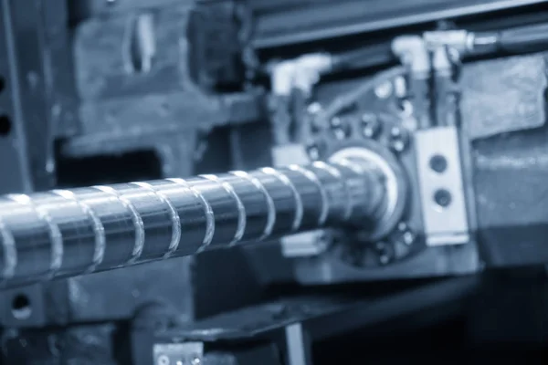 Fechar o parafuso de chumbo da máquina CNC — Fotografia de Stock