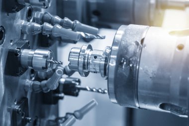 İş parçacığı metal şaft yapma Cnc Torna Makinesi .