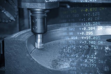 Cnc freze tezgahı soyut sahne .