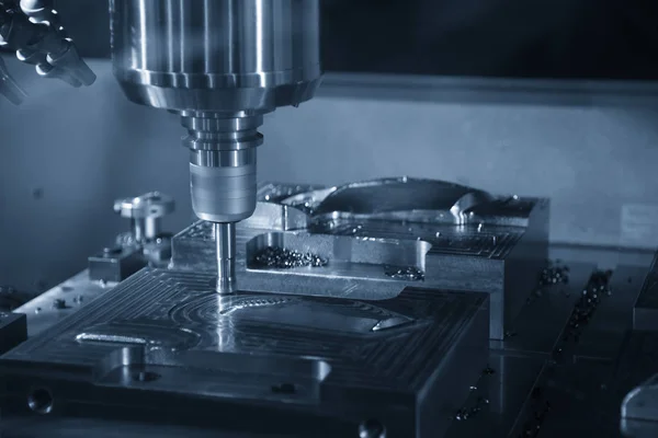 The CNC milling machine rough cutting the mould parts . — Stock Photo, Image