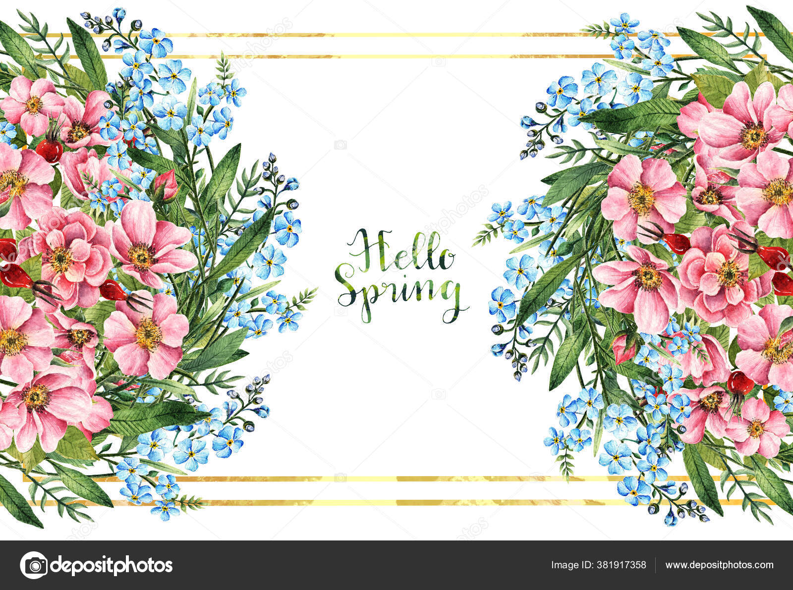 水彩画の花写真素材 ロイヤリティフリー水彩画の花画像 Depositphotos