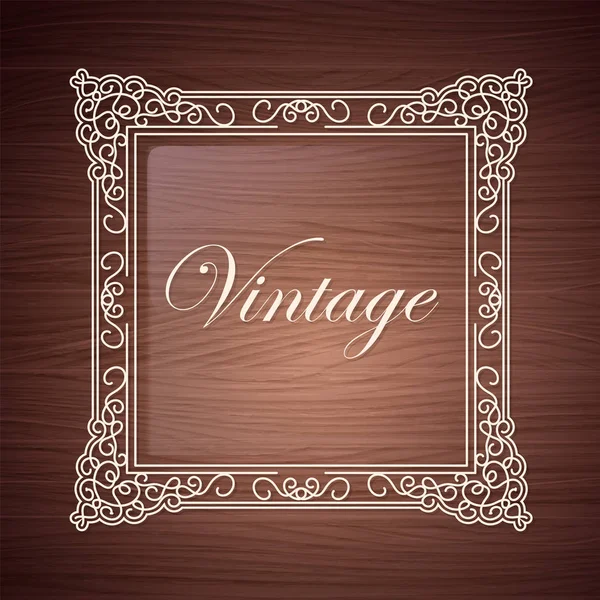Bordure vintage sur texture vectorielle bois — Image vectorielle