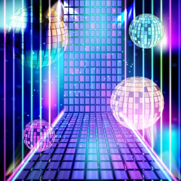 Ljus Neon musik. Vektor disko — Stock vektor