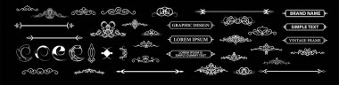 Vintage set dekor elemanları. Logo için dekorasyon