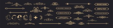 Vintage set dekor elemanları. Logo için dekorasyon