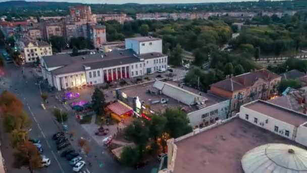 Lapso Tempo Aéreo Sobre Centro Cidade Kryvyi Rih — Vídeo de Stock