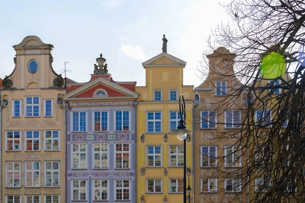 Bunte Gebäude in der Altstadt von Europa, Danzig — Stockfoto