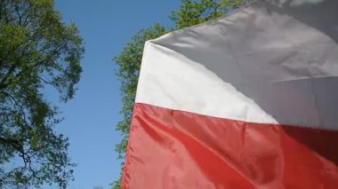 Lehçe bayrak rüzgarsal el sallayarak yakın