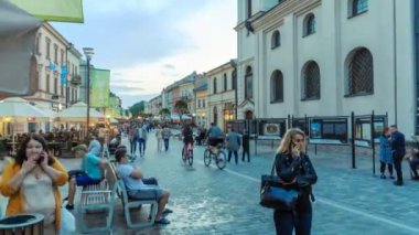 Time lapse of people traffic in center of Lublin