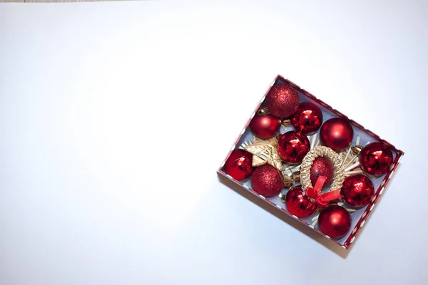 Feliz Natal Feliz Ano Novo Bola Vermelha — Fotografia de Stock