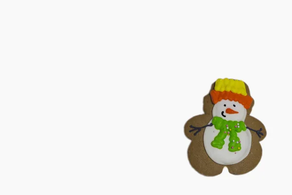 Gingerbread Man Sneeuwpop Nieuwjaar — Stockfoto