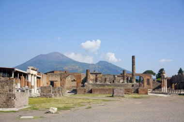 Vezüv Yanardağı görünümünü Pompeii