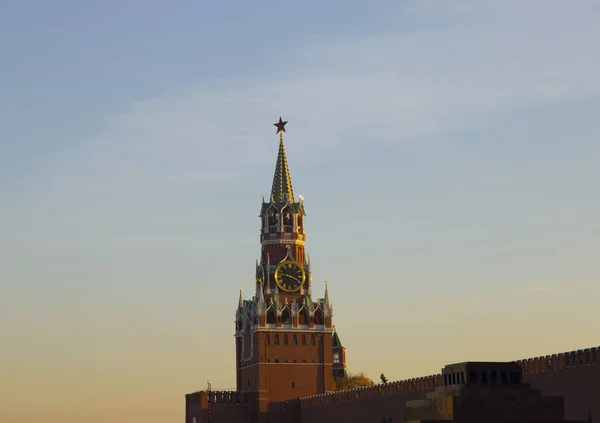 Der Spasskaja Turm Des Moskauer Kreml — Stockfoto