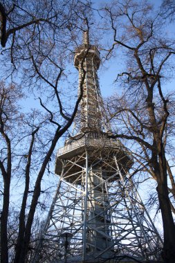 Petrin kule Prag arka plan