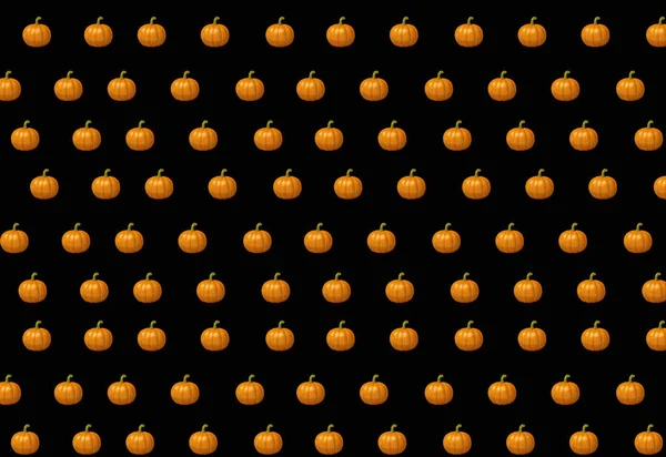 Halloween Illustration Eines Diagonalen Kürbis Reihen Schwarzen Hintergrund — Stockfoto