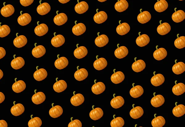 Illustrazione Halloween Una Diagonale File Zucca Sfondo Nero — Foto Stock