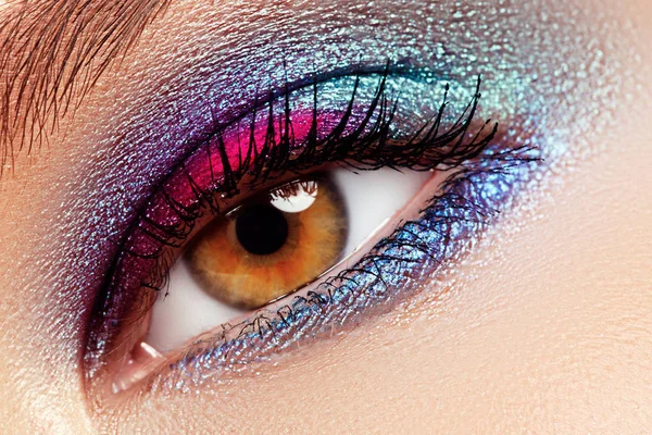 Beauty Cosmetics Makeup Magic Eyes Look Creative Eye Makeup Macro — Stock Photo, Image