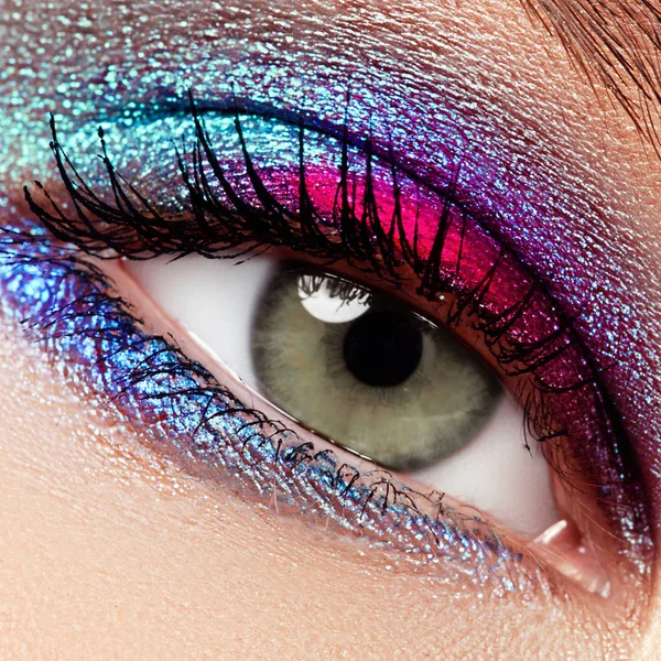 Beauty Cosmetics Makeup Magic Eyes Look Creative Eye Makeup Macro — Stock Photo, Image