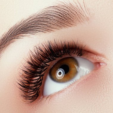 Mavi kadın göz tonları dumanlı gözler makyaj ile güzel brown ile kapatın. Modern moda makyaj. Çıplak makyaj. Temiz cilt, uzun kirpikler