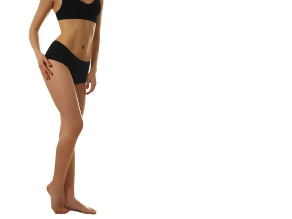Beautiful Woman Body Shape Healthy Girl Fit Slim Body Soft — Stock Photo, Image