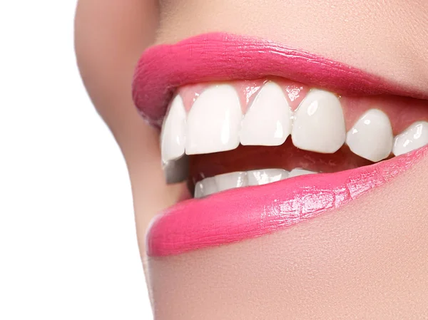 Beauty Care Part Woman Face Perfect Smile Bleaching Dental Care — Stock Photo, Image