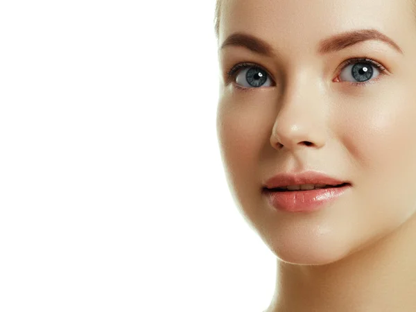 Beautiful Young Woman Clean Fresh Skin Beaity Face Facial Treatment — Stock Photo, Image