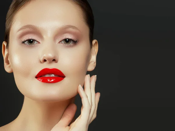 Maquillaje Cosméticos Retrato Mujer Joven Bella Hermosa Chica Modelo Con — Foto de Stock