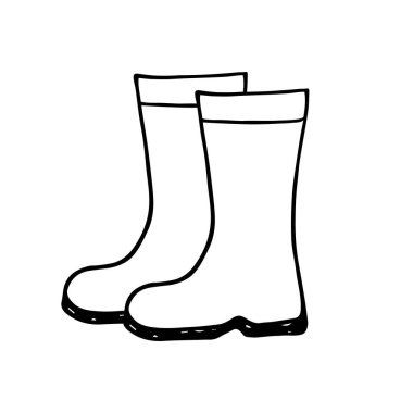 Çizmelerin çizmeleri Doodle tarzında. 