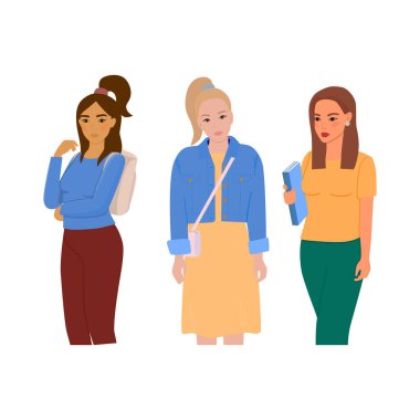 Bir dizi portre, bayan öğrencilerin avatarları.. 