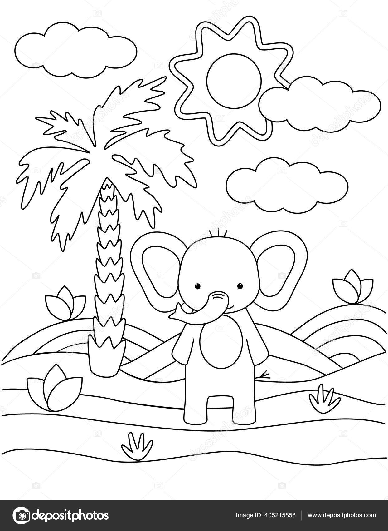 Livro Para Colorir Para Crianças, Panda Pequena Ilustração do