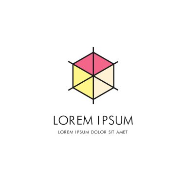 Sekizgen tasarım basit logo. Kavram ve tasarım. Vektör çizim