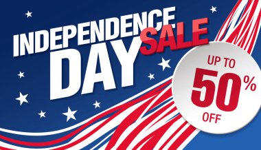 Bağımsızlık günü % 50 satış, vektör çizim