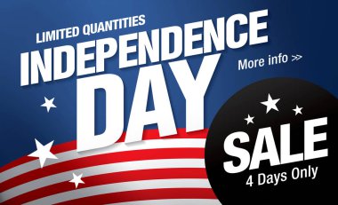 Bağımsızlık günü satış banner şablon, vektör çizim