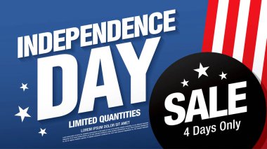 Bağımsızlık günü satış banner şablon, vektör çizim