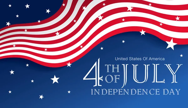 Cuatro Julio Estados Unidos Día Independencia Banner Horizontal Vector Ilustración — Archivo Imágenes Vectoriales