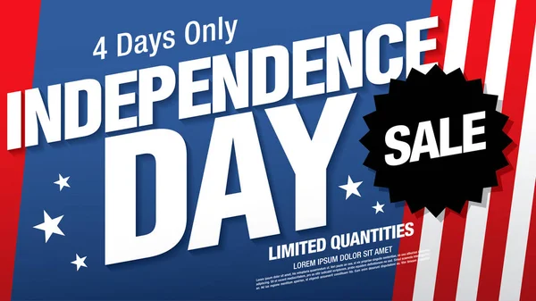 Bağımsızlık günü satış banner şablon, vektör çizim