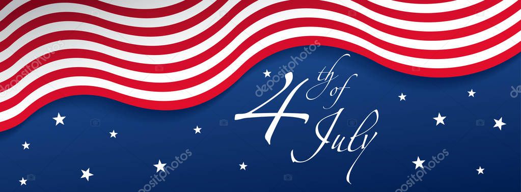 fourth of July independence day banner layout design, vector illustration