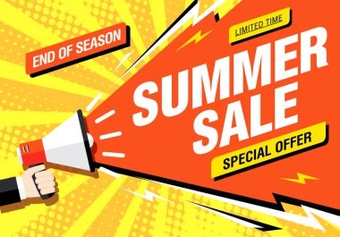 Yaz İndirimi vektör illüstrasyonu 