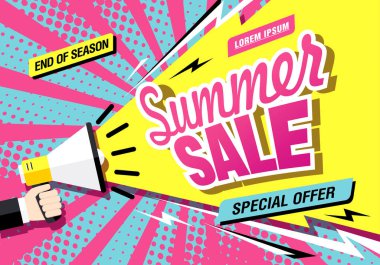 Yaz İndirimi vektör illüstrasyonu 