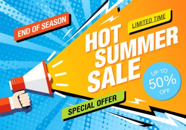 Yaz İndirimi vektör illüstrasyonu 