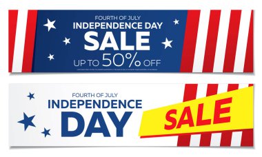 Bağımsızlık günü % 50 Satış afiş kümesi, vektör çizim