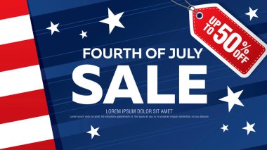 Bağımsızlık günü % 50 satışı büyük başlığı, vektör çizim