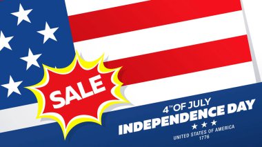 Bağımsızlık günü % 50 satışı büyük başlığı, vektör çizim