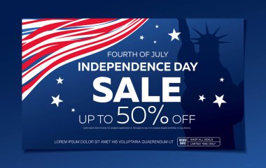Bağımsızlık günü % 50 satışı büyük başlığı, vektör çizim