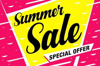 Renkli afiş şablon yaz satış, vektör çizim 