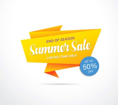 Renkli afiş şablon yaz satış, vektör çizim 