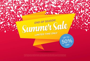 Renkli afiş şablon yaz satış, vektör çizim 