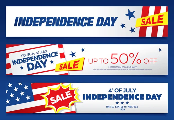 Bağımsızlık günü % 50 Satış afiş kümesi, vektör çizim