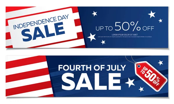Bağımsızlık günü % 50 Satış afiş kümesi, vektör çizim